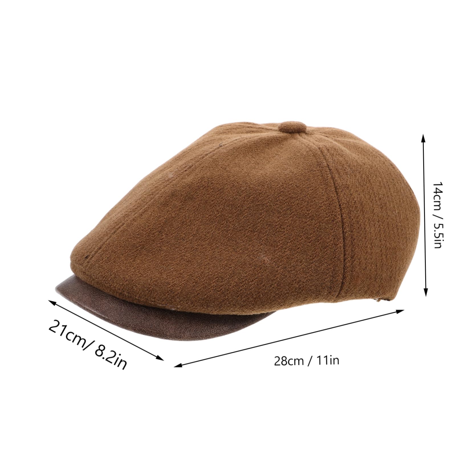 Didiseaon Women's Beret Hat Vintage Newsboy Cap for Slimming Fashion Comfortable Polyester Travel Accessory Light Brown