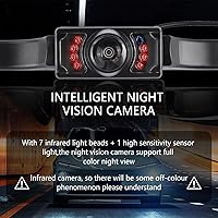 Vista 3 de Cámara de respaldo HD para automóvil con cámara de matrícula de visión nocturna de 8 LED, gran angular de 170°, cámara de visión trasera impermeable