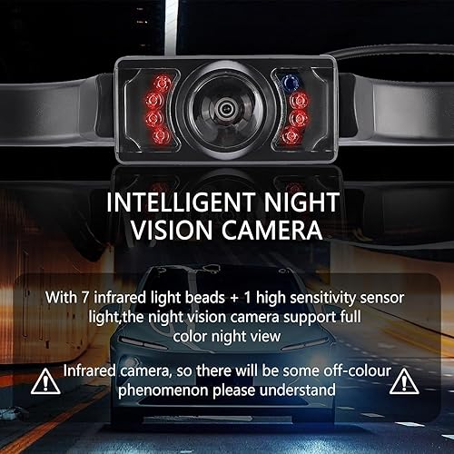 Miniatura 3 de Cámara de respaldo HD para automóvil con cámara de matrícula de visión nocturna de 8 LED, gran angular de 170, cámara de visión trasera impermeable