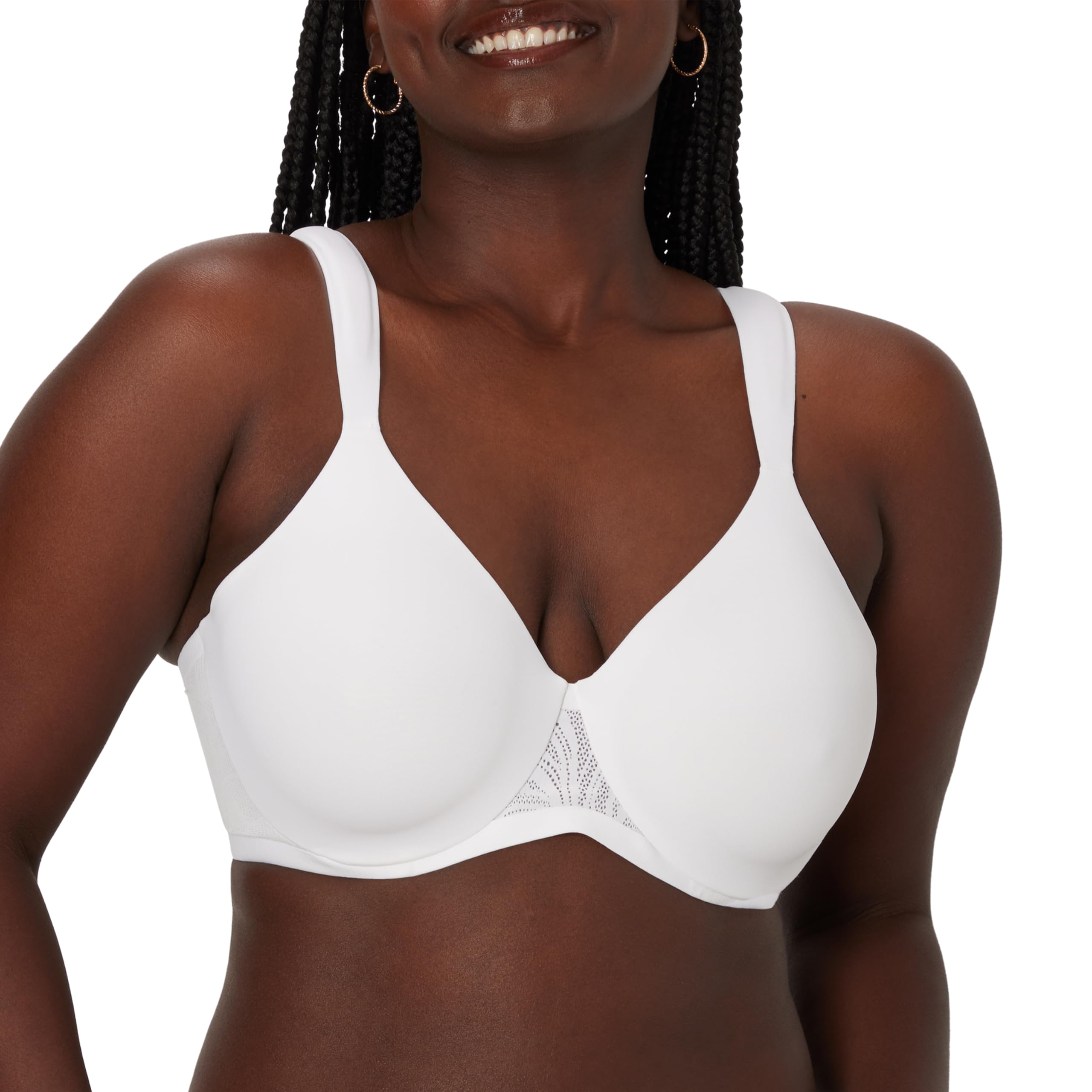 Bali Women's T-Shirt, Coolest Smoothing Underwire, Convertible Bra, White, 38C