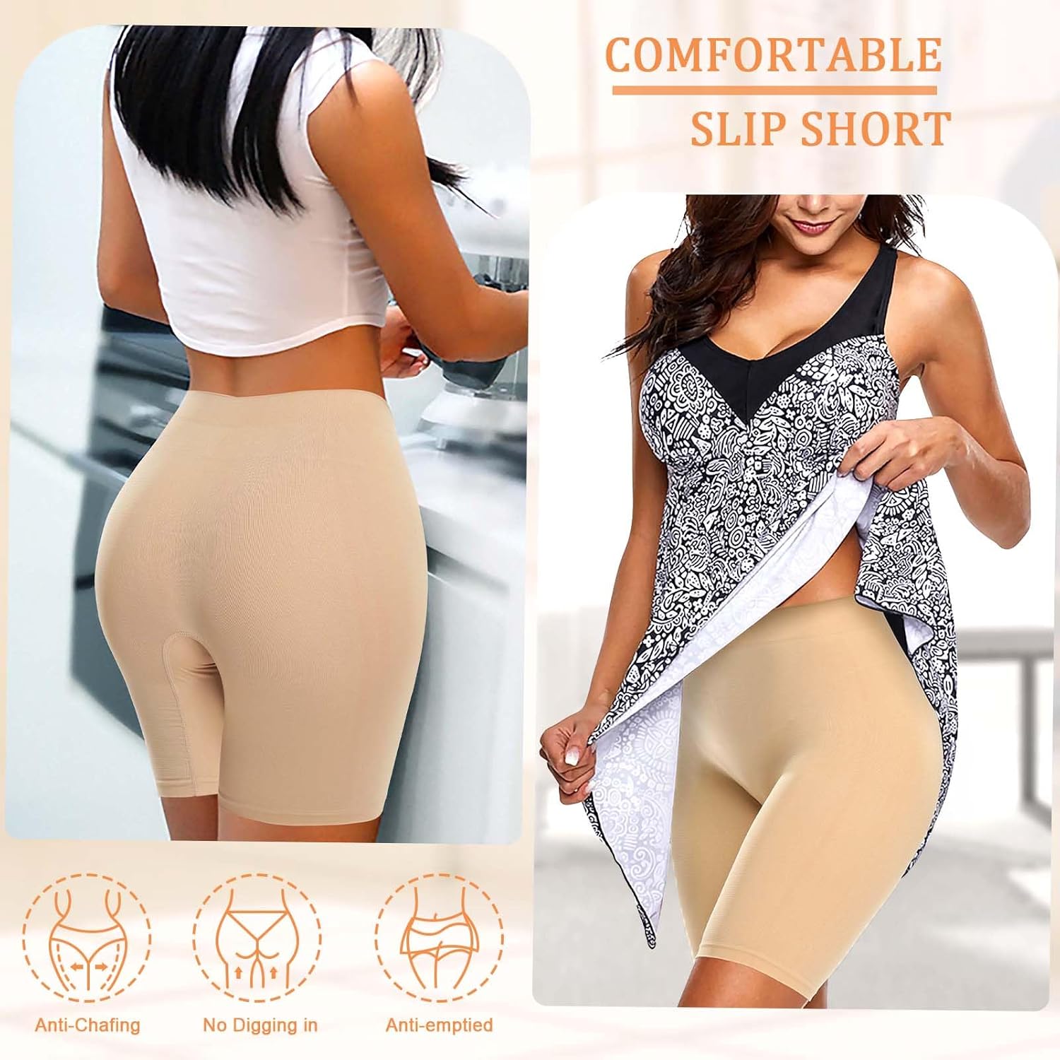Womens Slip Shorts for Under Dresses Smooth Anti Chafing Underwear Seamless Safety Under Shorts - Image 7