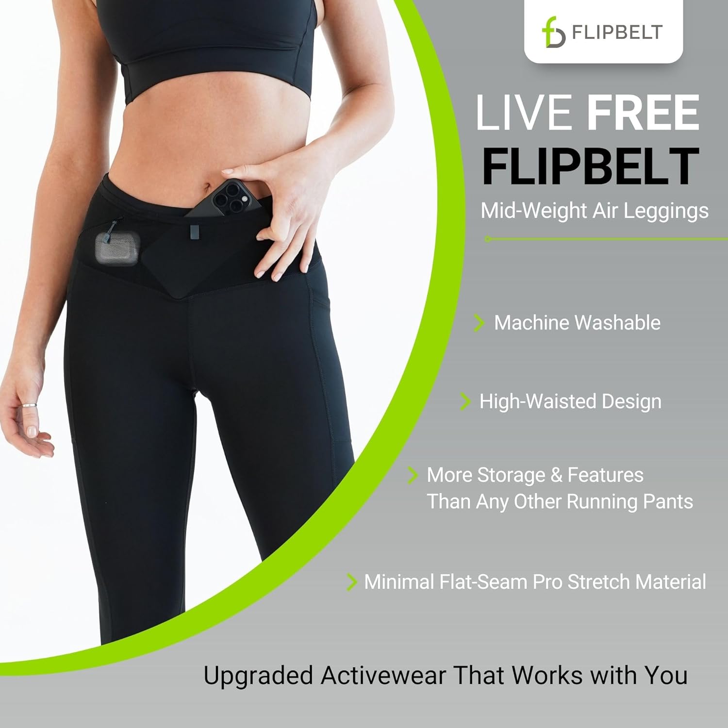 FlipBelt Women's Air Legging – Running Leggings Trinidad and