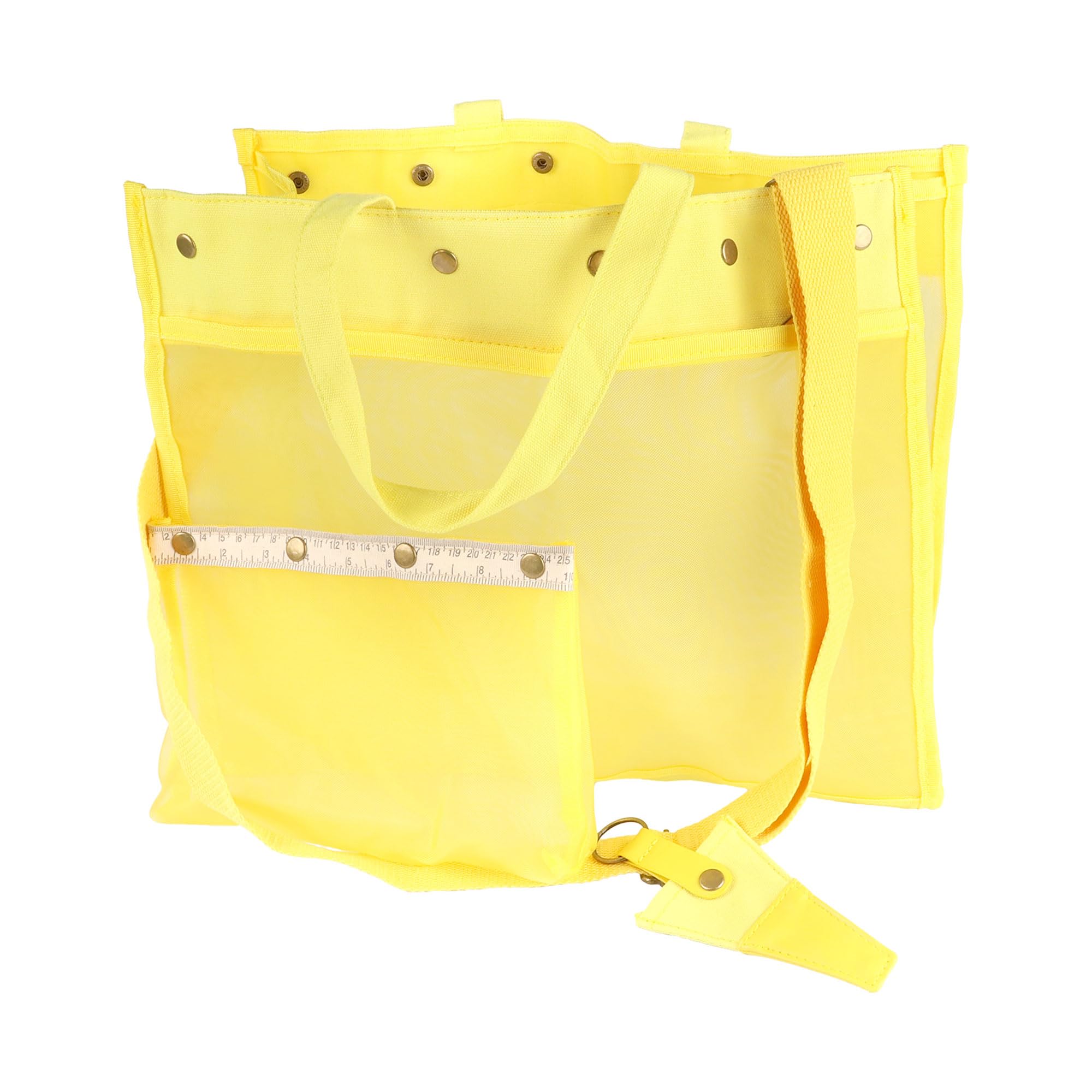 BambooMN JubileeYarn Mesh Tote Yarn Storage Tote Bag - Yellow - 1 Bag