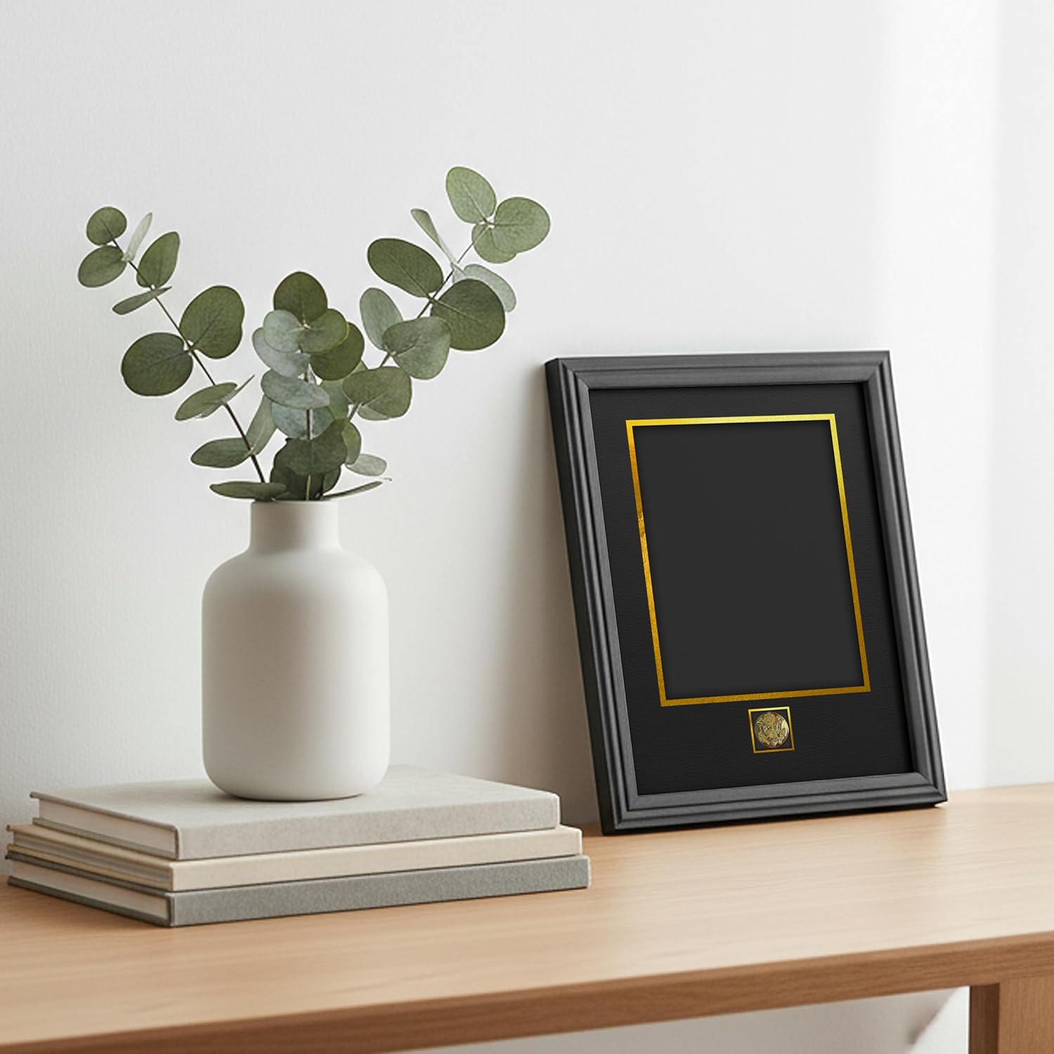 Northern Promotions US Navy Veteran Gift – 14x18 Vertical Frame with 11x14 Opening and USN Emblem – Black Picture Frame, Dark Gray Mat with Silver Trim - RTC Grad Tribute Retirement