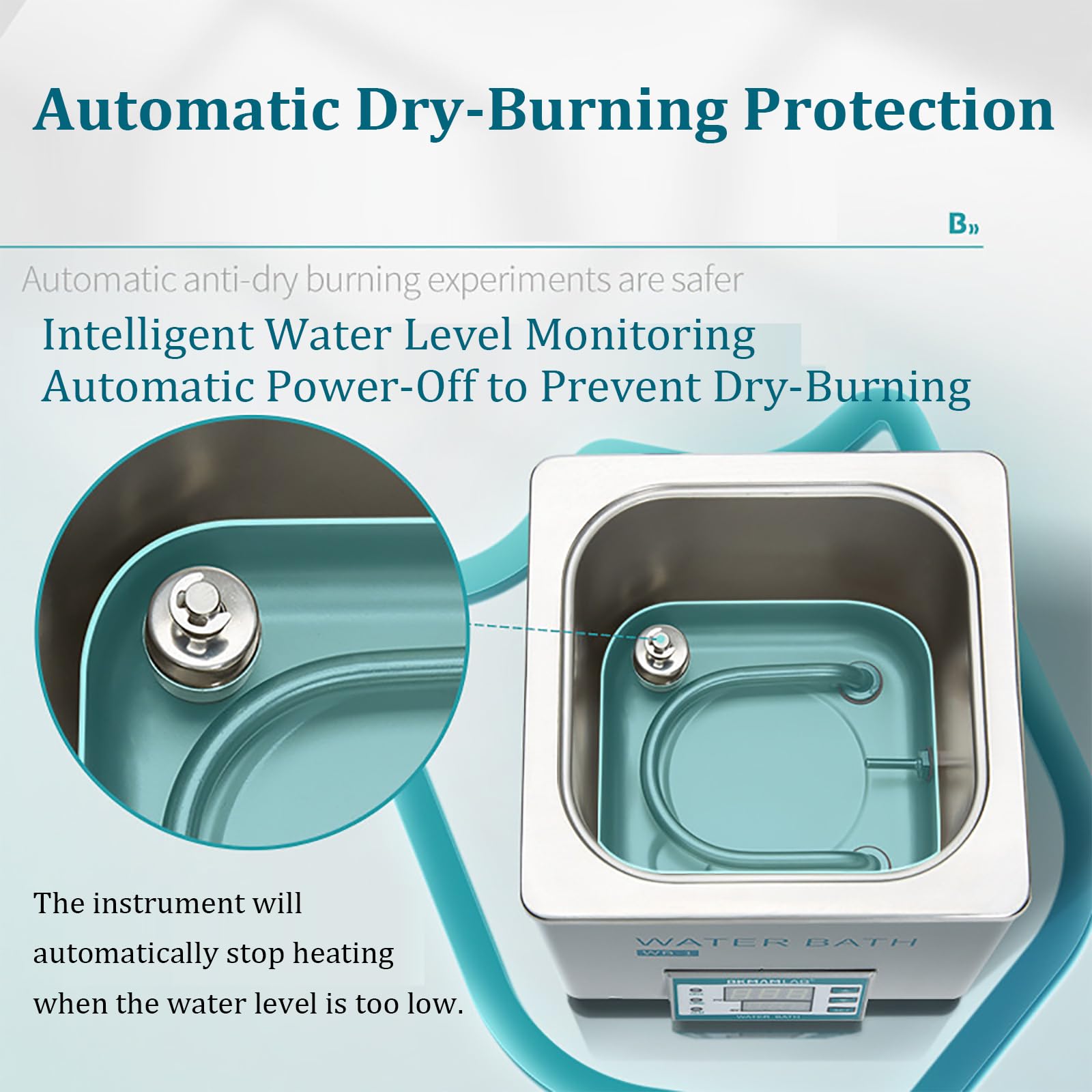 Baño María De Laboratorio Digital De 300 W, Baño De Laboratorio De Temperatura Constante, Capacidad: 3 L, Control De Temperatura PID, Función De Temporizador, Calefacción Circulatoria De 360°