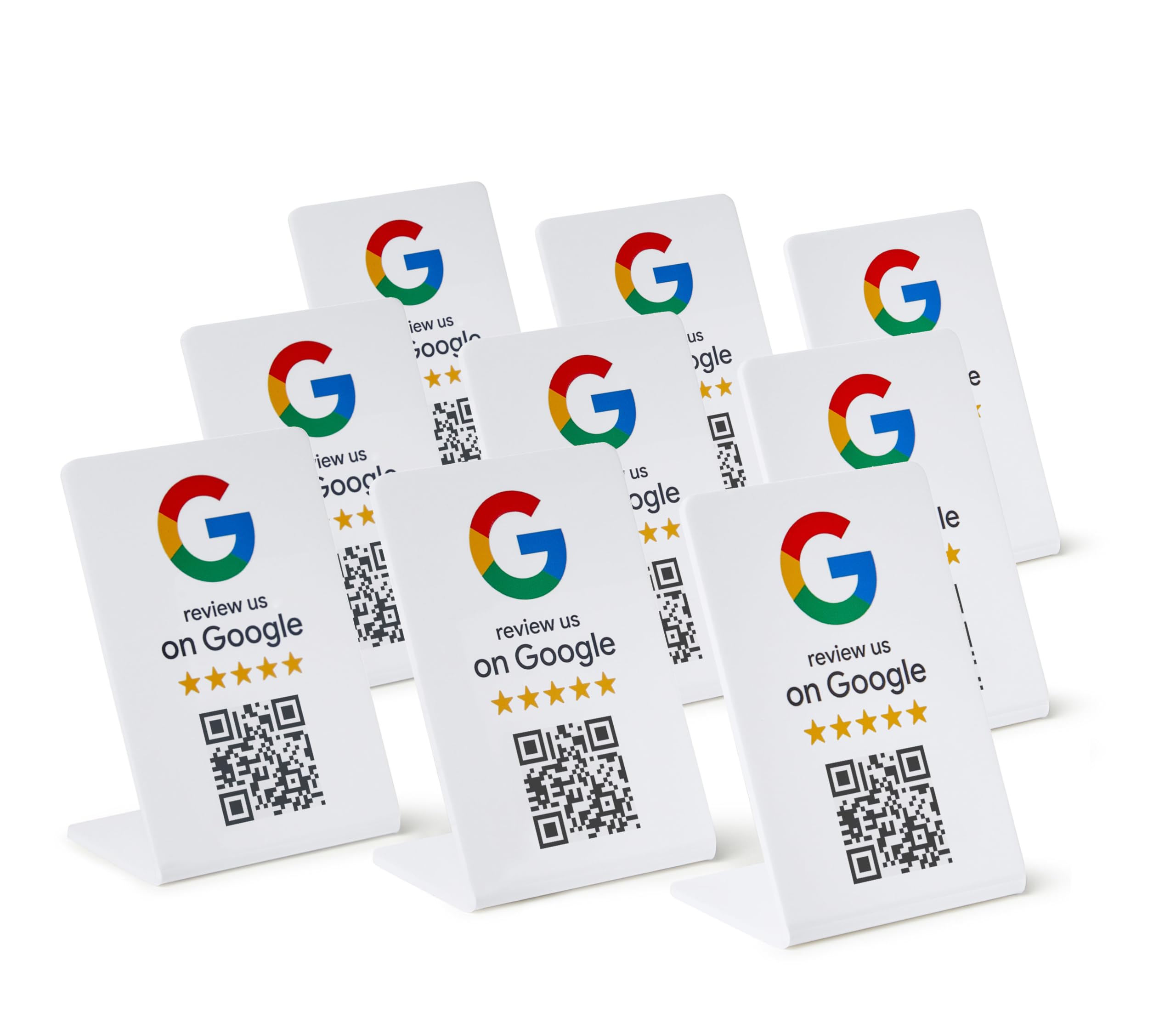 ProsperQR - Google Review Stand - NFC & QR Code, Easy Setup, For All Businesses (10-Pack)