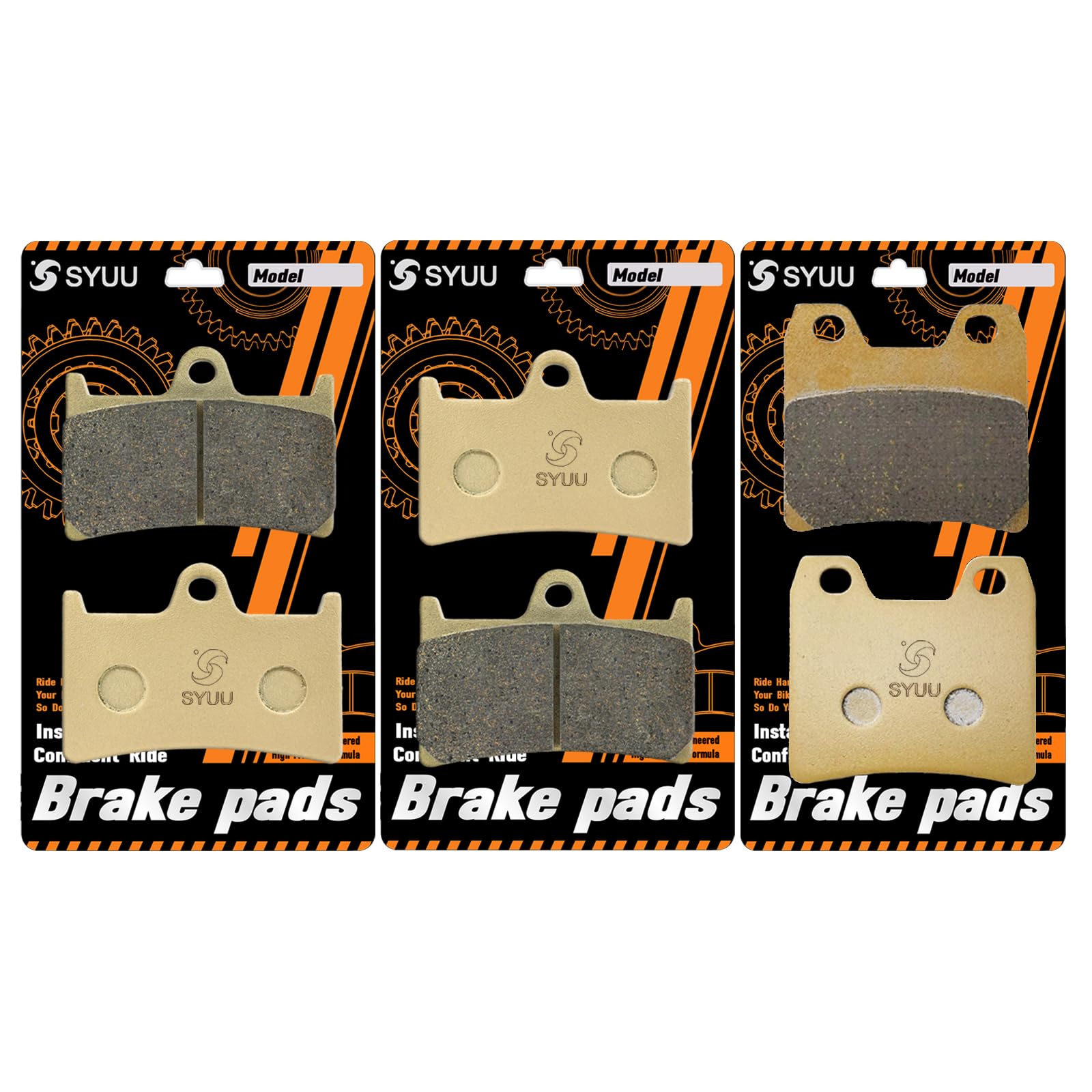 S SYUU moto pastiglie freno anteriore e posteriore in fibra di rame compatibili con FZS 1000 FZ1 (2001-2005) XJR 1300 (2001-2012) FA252F FA348R