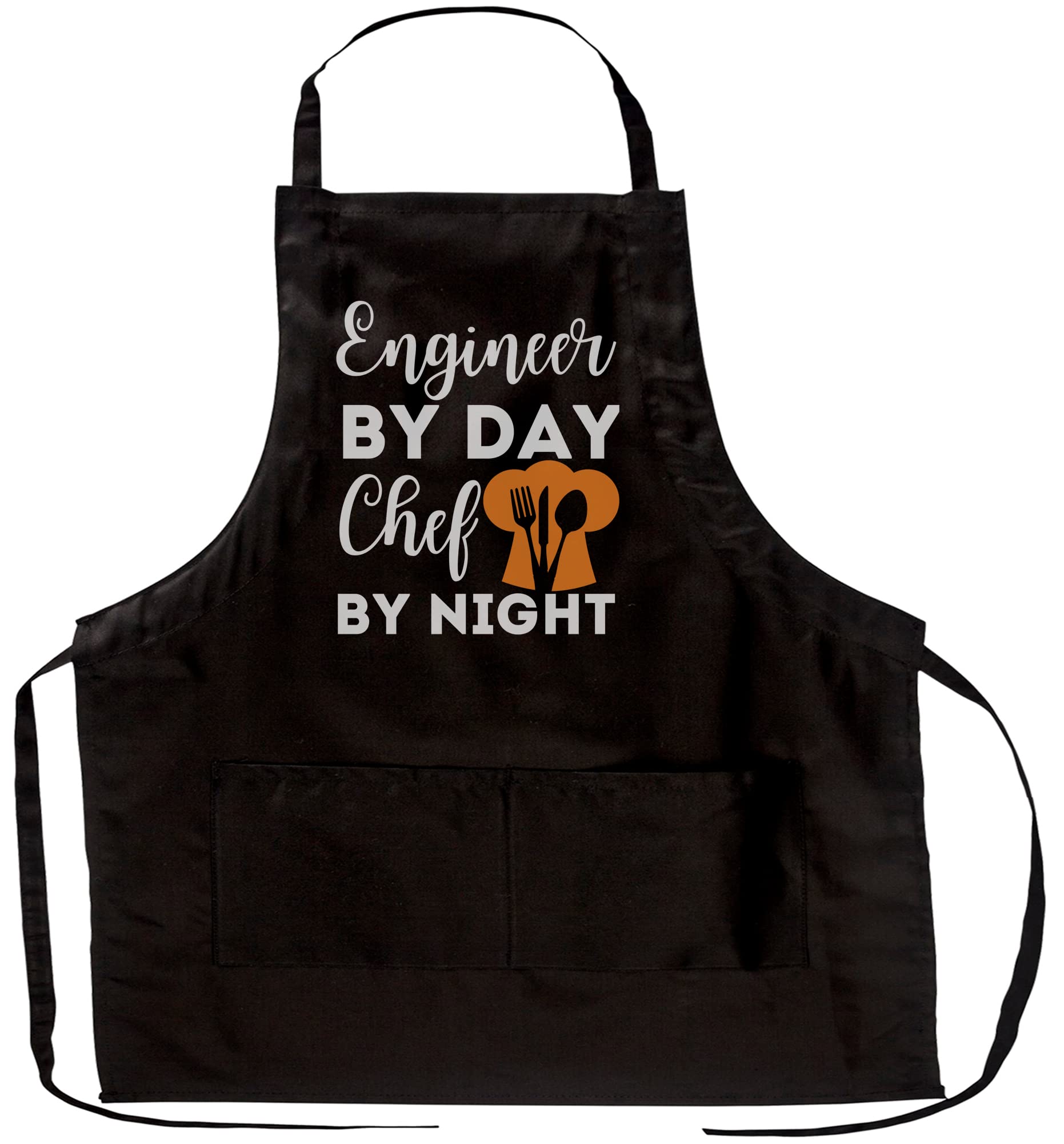 WingTodayEngineer By Day Chef By Night T-Shirt Engineering - Apron 1Size fits All Men Women Workwear Aprons Black, Black, One Size Fits All