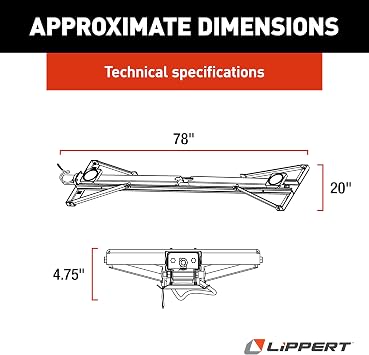 Lippert PSX1 High-Speed RV Power Stabilizer, No Switch, 337199 | Auto Terrain Adjustment, Front or Rear Mounting, Heavy-Gauge Steel, Single-Motor Dual-Leg Control, 30 Extension