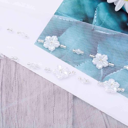 Miniatura 5 de Unicra Velo de novia de boda con peine, velos de tul nupciales, accesorios para el cabello de boda para novias, Marfil