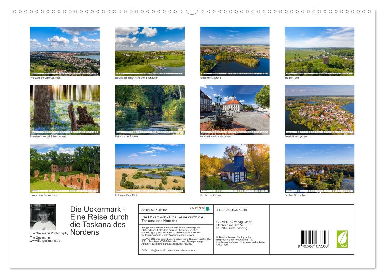 Die Uckermark - Eine Reise durch die Toskana des Nordens (hochwertiger Premium Wandkalender 2026 DIN A2 quer), Kunstdruck in Hochglanz: Reizvolle Landschaften und Orte der Uckermark (CALVENDO Natur)