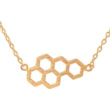 Spinningdaisy Handcrafted Brushed Metal Beehive Necklace