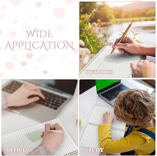 Miniatura 5 de Geyoga 4 cuadernos de papel de piedra impermeables en espiral, cuaderno de papel de piedra duradero con rayas universitarias, 60 hojas, bloc de