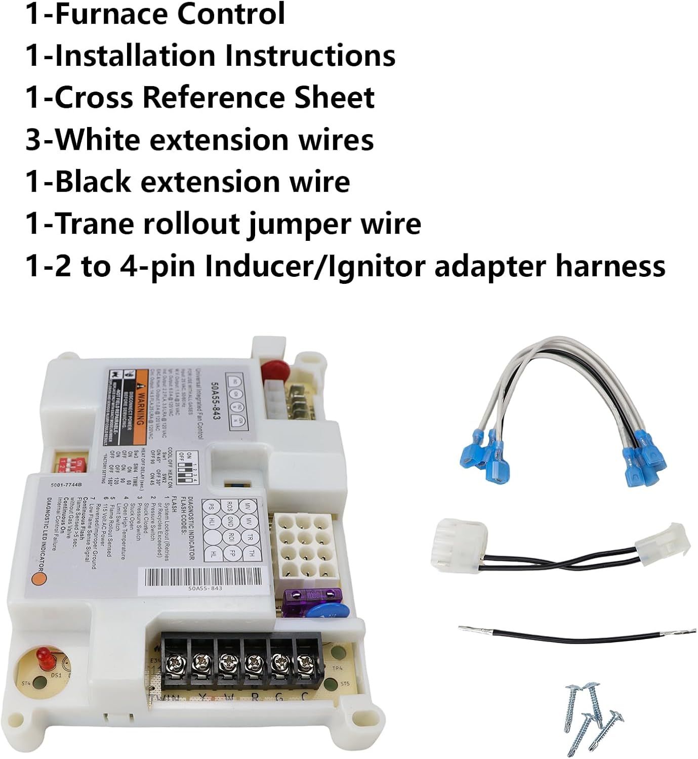 50A55-843 Furnace Control Board Furnace compatible with White-Rodgers Furnace Ignition Module Control Board 50A55-843