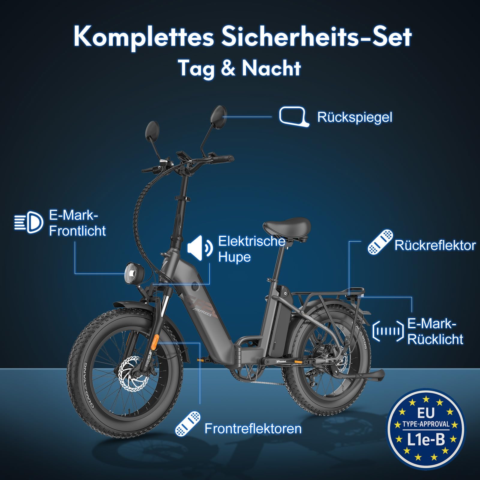 Fafrees FF20 Polar E-Bike Klapprad 20 * 4.0 Zoll, ebike Herren Doppelbatterien 24Ah/26.8Ah, Fatbike Damen Reichweite 150km/170km, E-Fahrrad Fahrradlast 150KG
