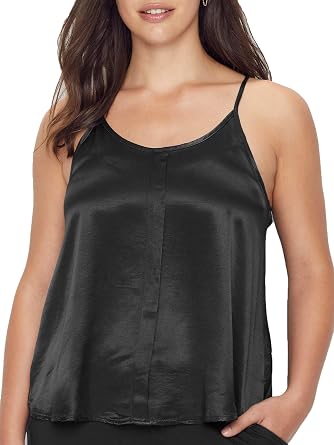 PJ Harlow Babe - Satin Cami with Pleated Front and Adjustable Straps