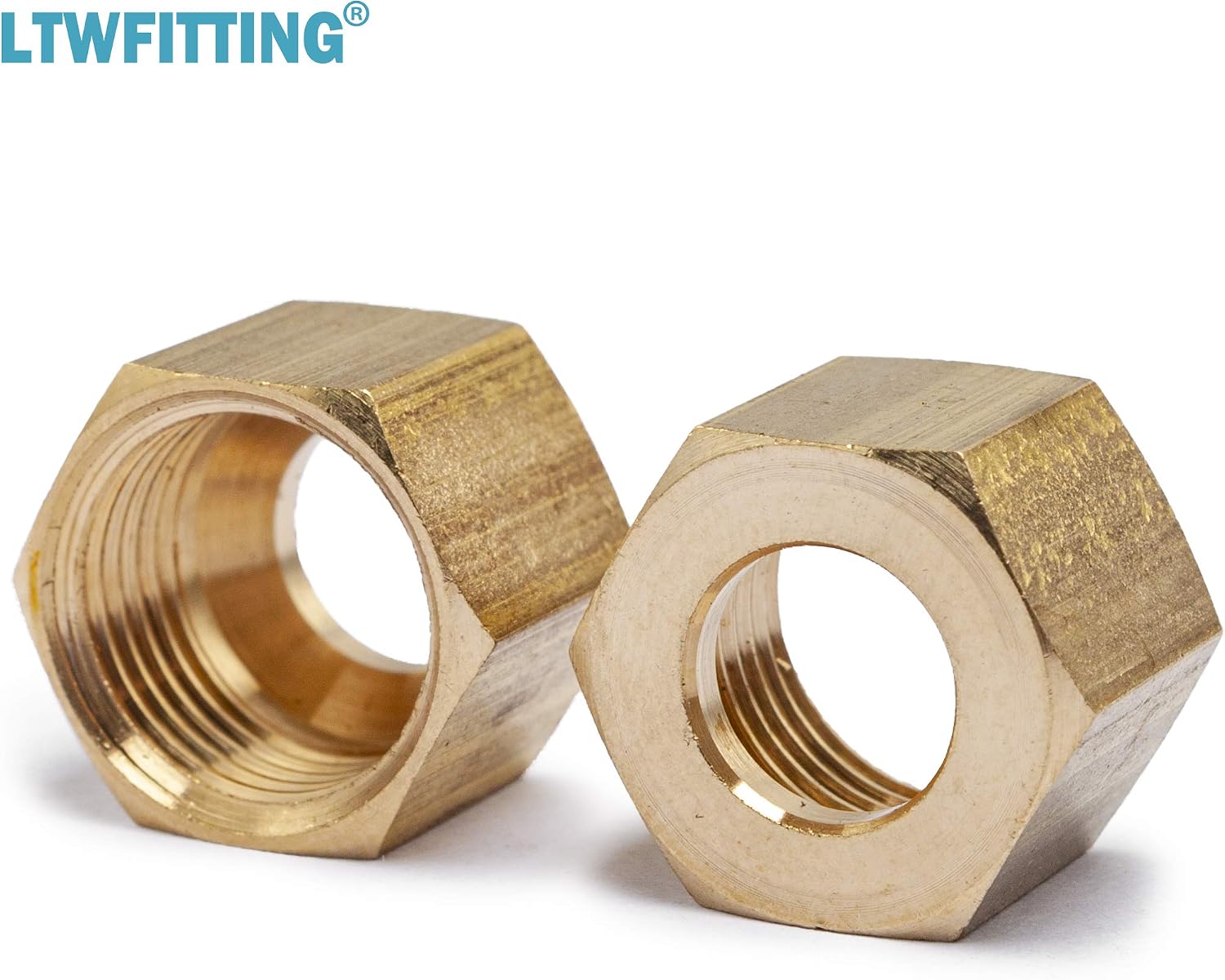 5/16-Inch Brass Compression Sleeves Ferrule with 5/16-Inch Compression Nut, Brass Compression Fitting(Pack of 75)