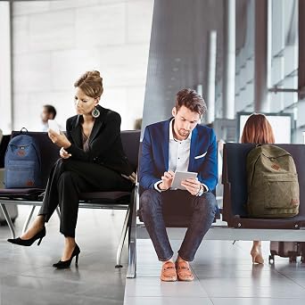 Canvas Vintage Backpack Lightweight Travel Daypack Laptop Backpack College Student Rucksack for Men Women
