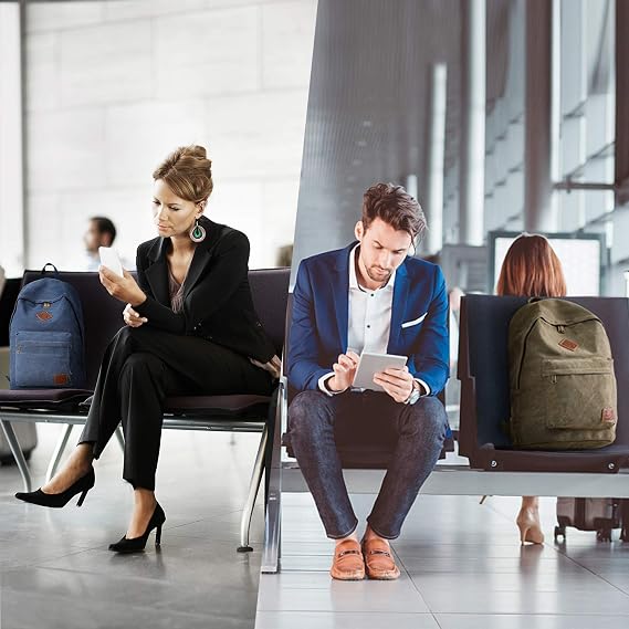 Canvas Vintage Backpack Lightweight Travel Daypack Laptop Backpack College Student Rucksack for Men Women