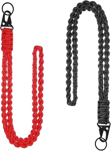 Llavero de cuello trenzado fuerte con clips de metal, 2 paquetes de cuerda de paracaídas, cámara, teléfono celular, llaves, viaje, supervivencia al disponible en Yaxa Colombia