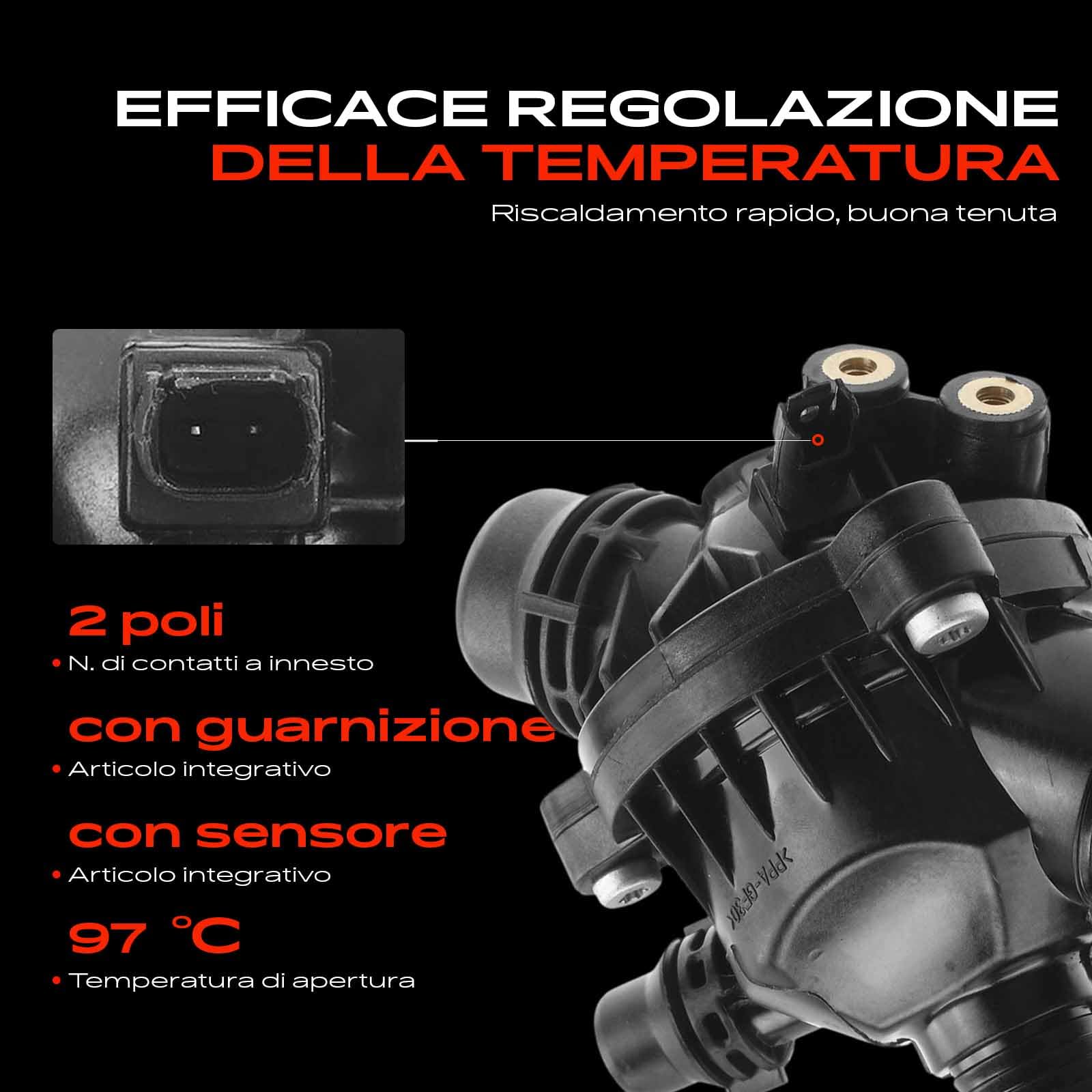Frankberg Termostato del liquido di raffreddamento 11537549476 | Compatibile con: Serie 6 Cabrio E64, Serie 1 Cabrio E88, Z4 R.o.a.d.s.t.e.r E89, Serie 3 Touring E91, X1 E84
