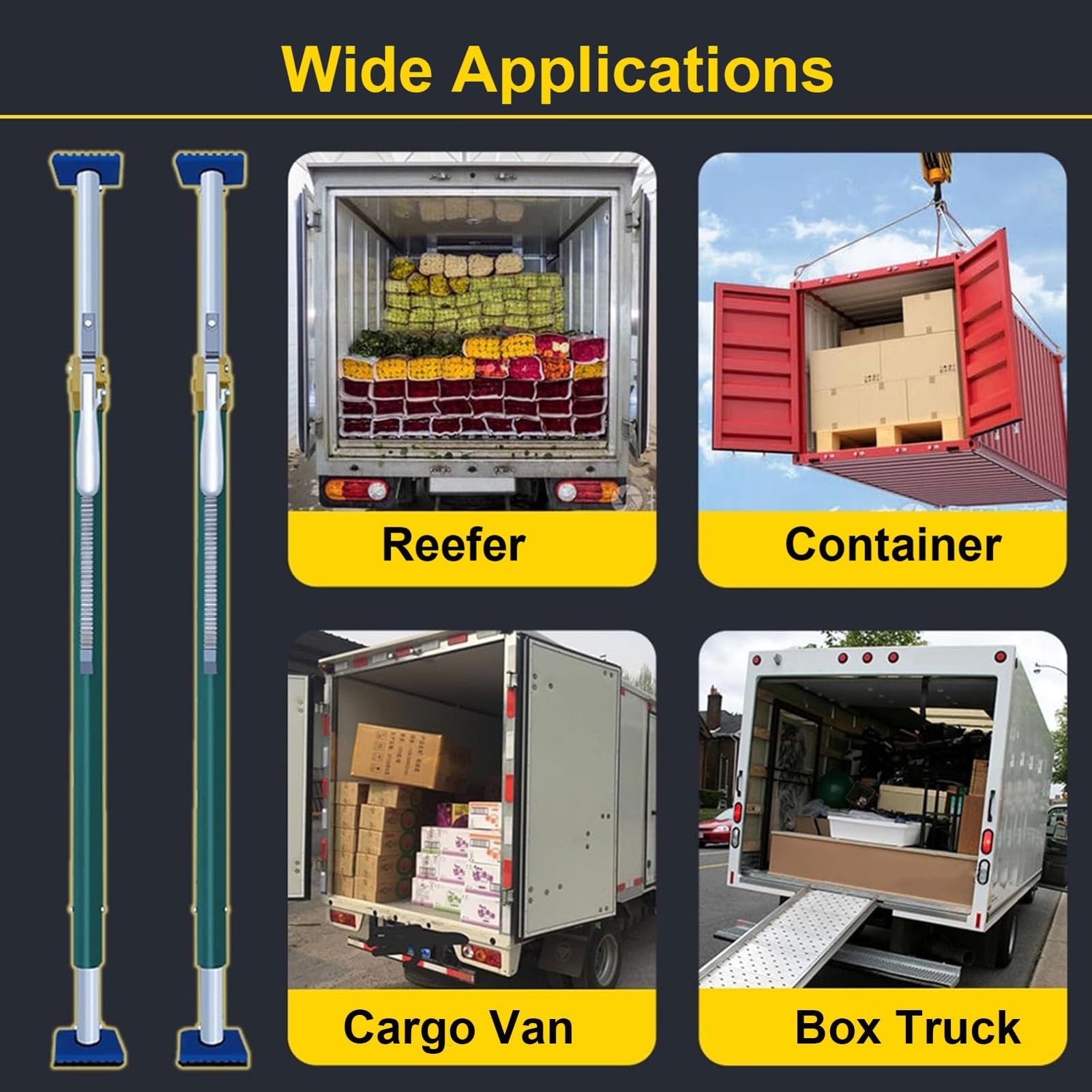 Generisch Verstellbare Ratschen-Ladungssicherung für Pickup-Ladeflächen, 1,28–2,71 m, robuste Ladungssicherung, Tragfähigkeit 200 kg, 2er-Pack, ideal für sicheren Transport und optimale Organisation