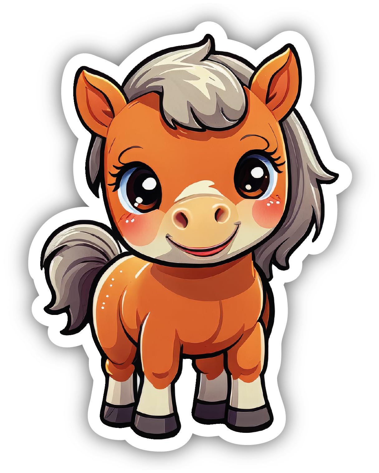 Samunshi® Kleines Pferd Aufkleber Wohnmobil Aufkleber für Motorrad Fahrrad Roller oder Camper Camping Wohnwagen Mountainbike Rennrad Comic Cartoon Tier Sticker 40cm Kleines Pferd