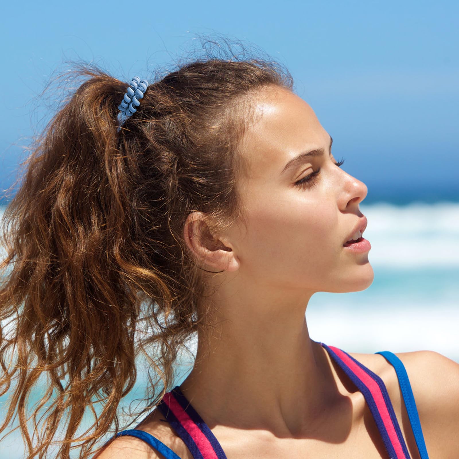 36 elastici per capelli a spirale colorati da donna, avvolti singolarmente, elastici per capelli sottili, nessun danno, per capelli spessi, senza pieghe