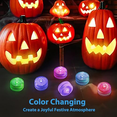 Miniatura 6 de Luces LED sumergibles que cambian de color, luces de té impermeables, luces LED de batería, multicolor, sin llama, mini, para jarrones, centros de