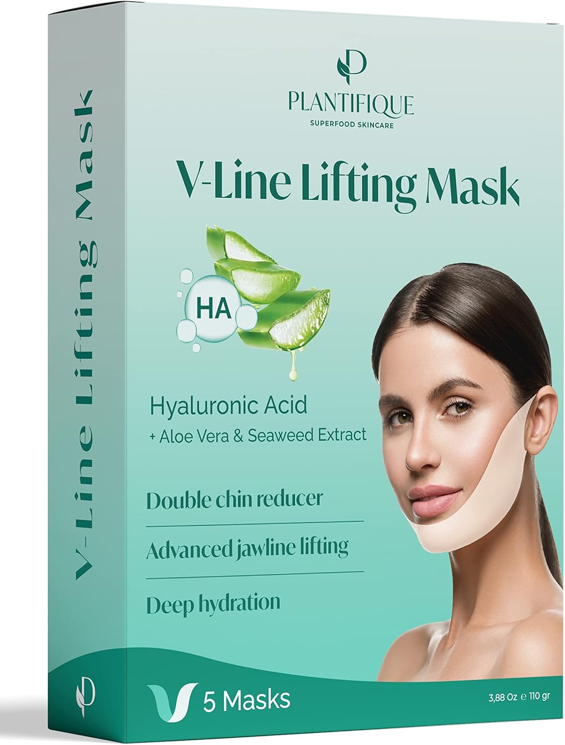 VLine Lifting Face Mask by Plantifique 5 PCS V Shape Face Lift Tape