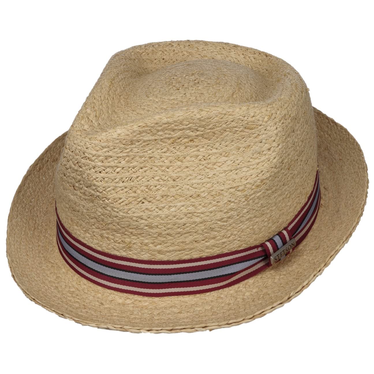 Stetson Terlaco Sombrero Fedora de Paja Proteccion UV 40 Banda Multicolor Unisex Primavera Verano