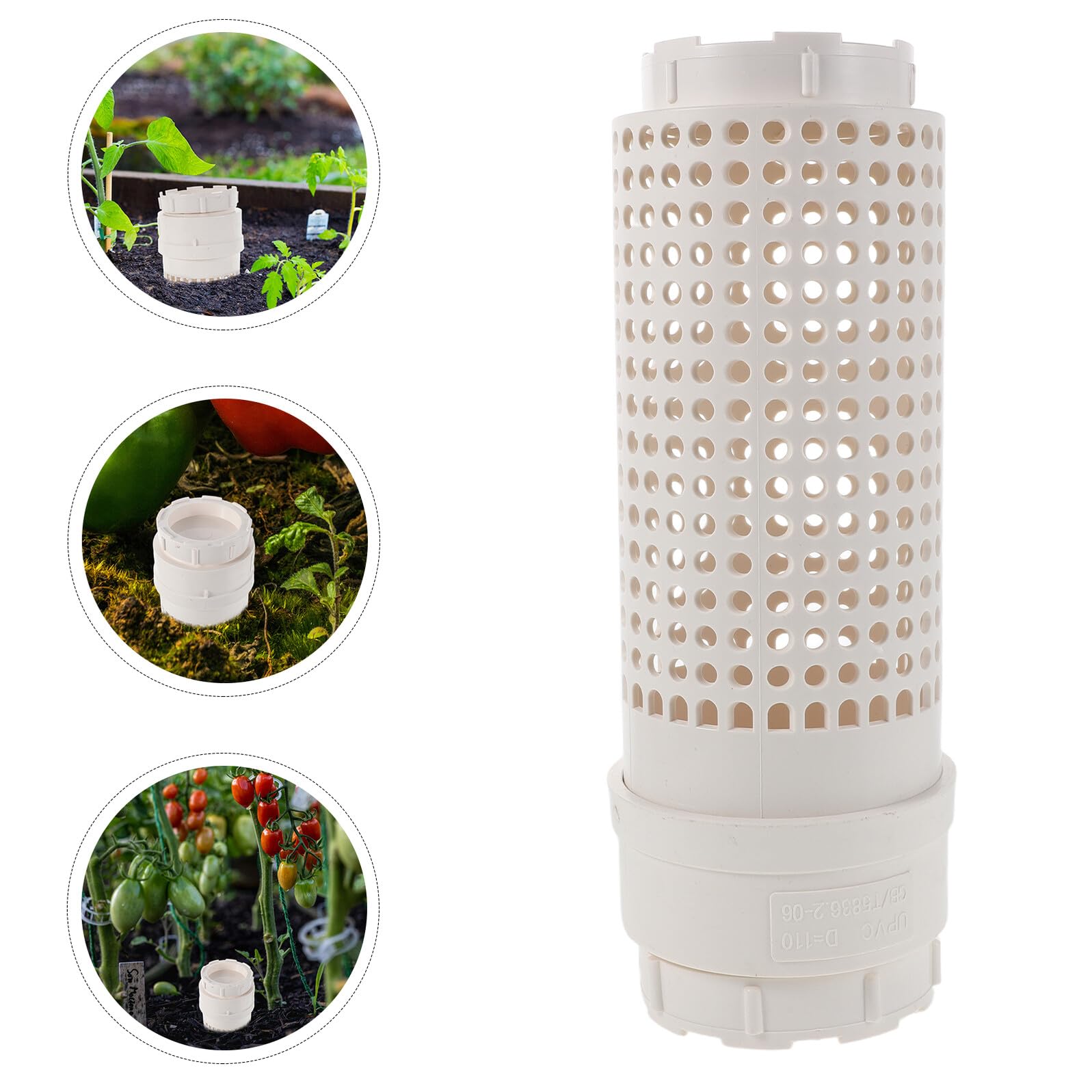 TOYANDONA Compostera de Jardín con Tapa y Orificios de Aireación Compostera Enterrada Compacta para Residuos de Cocina y Hojas Kit de Lombricompostaje para Balcón y Huerto de Interior y