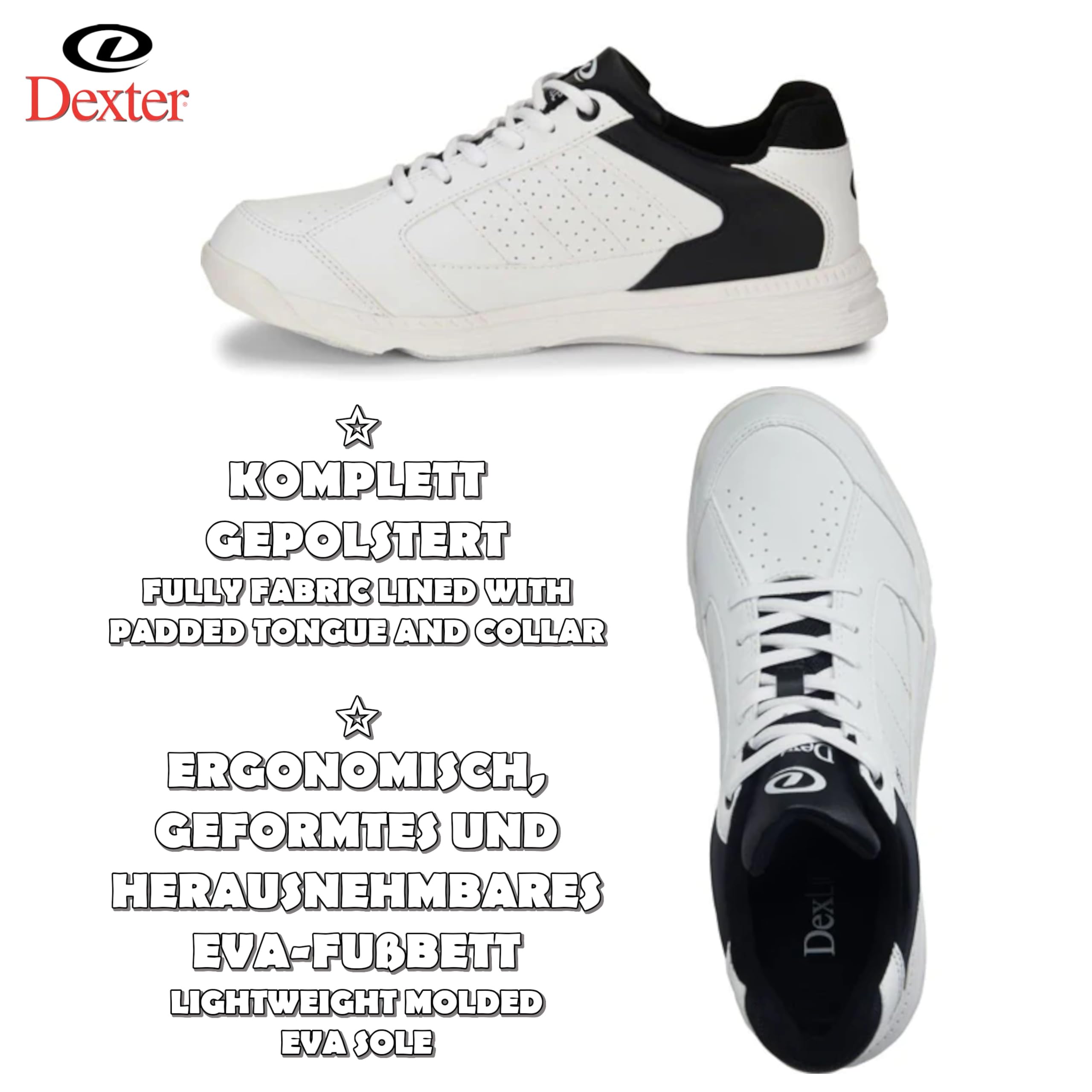 EMAX | Chaussures de Bowling - Dexter Ricky IV | Femmes Hommes Enfants à Semelles antidérapantes | Bowling-Shoe