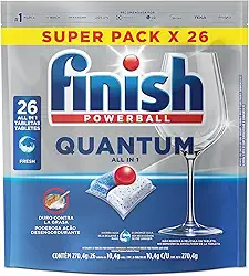 Detergente para Lava Louças em tabletes Finish Quantum All in 1 com 26 unidades