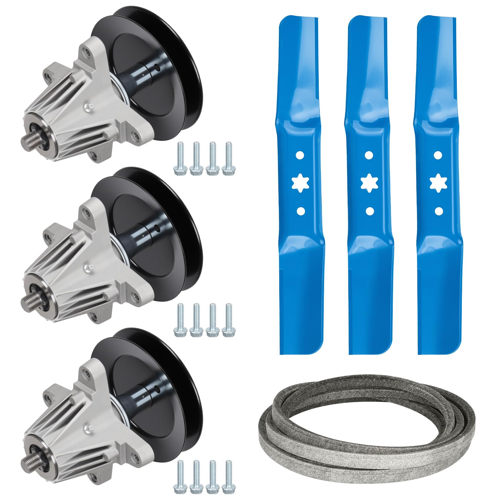 ILONPA Spindle Blade Belt Kit for MTD Cub Cadet Craftsman 54 inch RZT L54KH S54 L54KW ZT S54KH Z6600 942-05056 742-05056A 618-06978 918-06978 954-04329 754-04329 Deck Rebuild Kit
