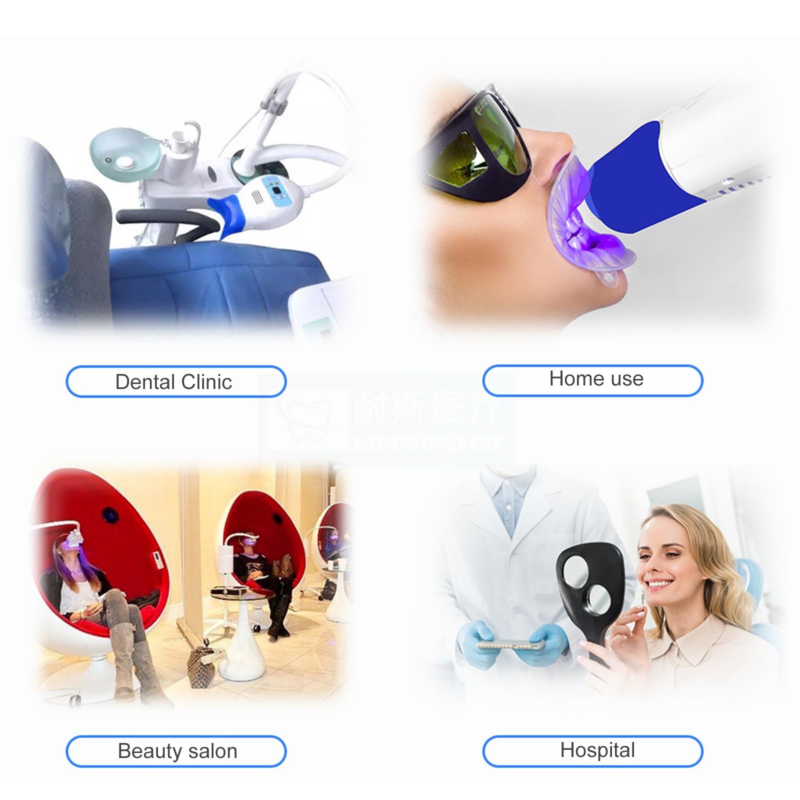 Jcgly Sbiancamento Dentale Professionale con Luce LED a 3 Colori, Acceleratore di Sbiancamento Dentale, Luce Blu/Rossa/Viola