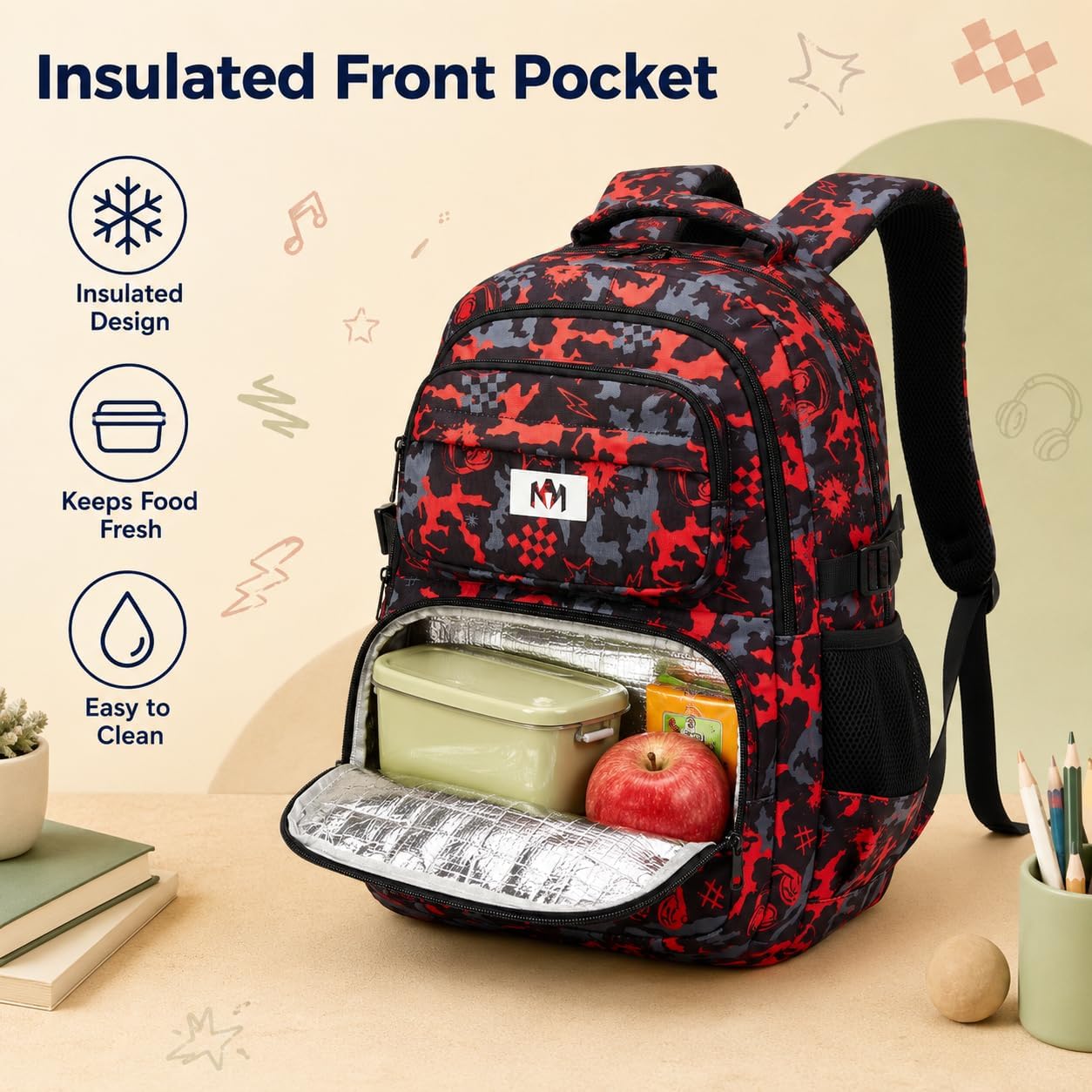 Bluboon Kids Backpack Boys Camo Bookbag