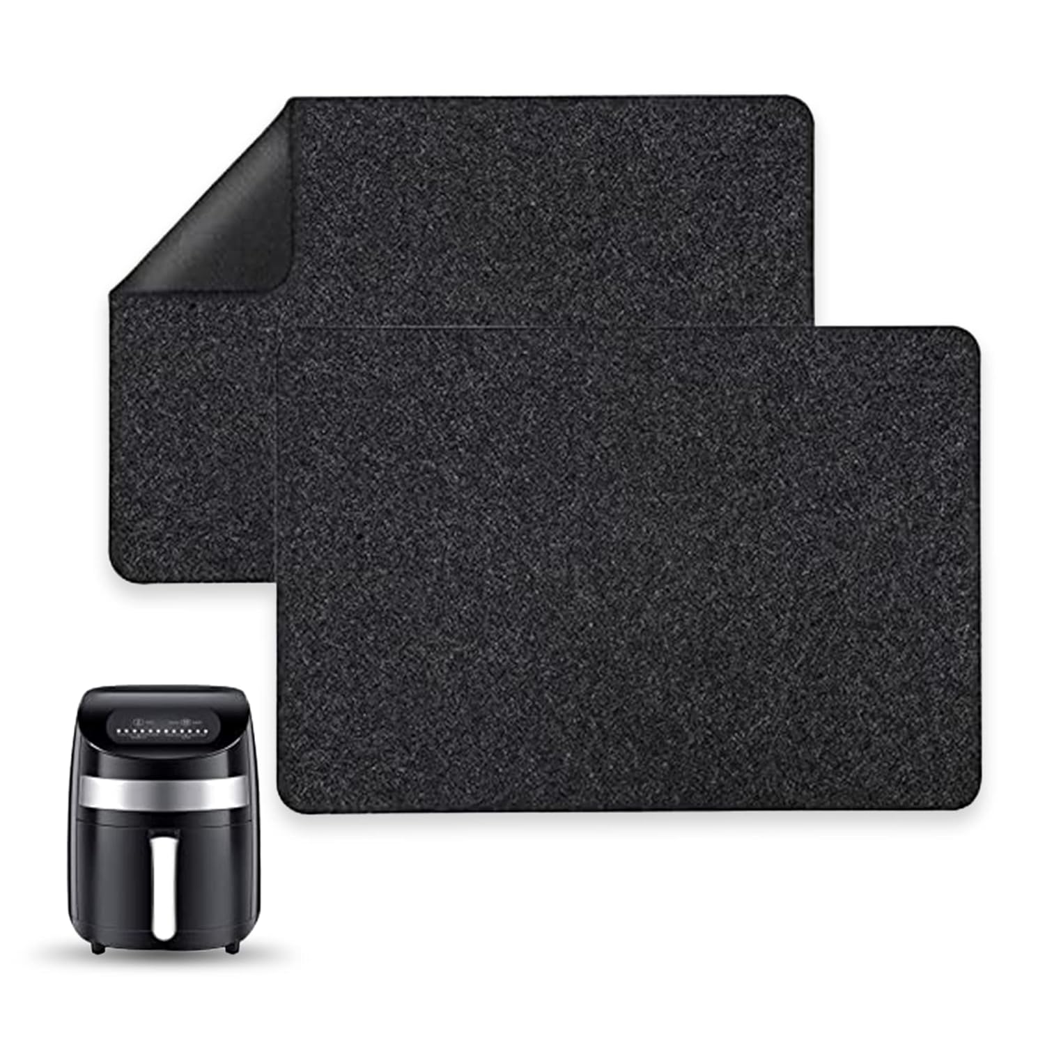 BuyFort 2 Packs Heat Resistant Mat for Air Fryer 12x17inches Anti-skid and Non-Stick Heat Proof Kitchen Appliances countertop