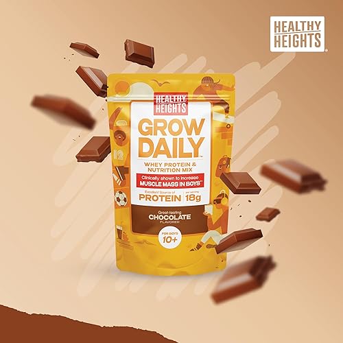 Miniatura 9 de Grow Daily Boys - Bolsa de mezcla de batidos de 10 + de Healthy Heights - Proteína en polvo (liso) - Desarrollada por pediatras - Batido nutricional
