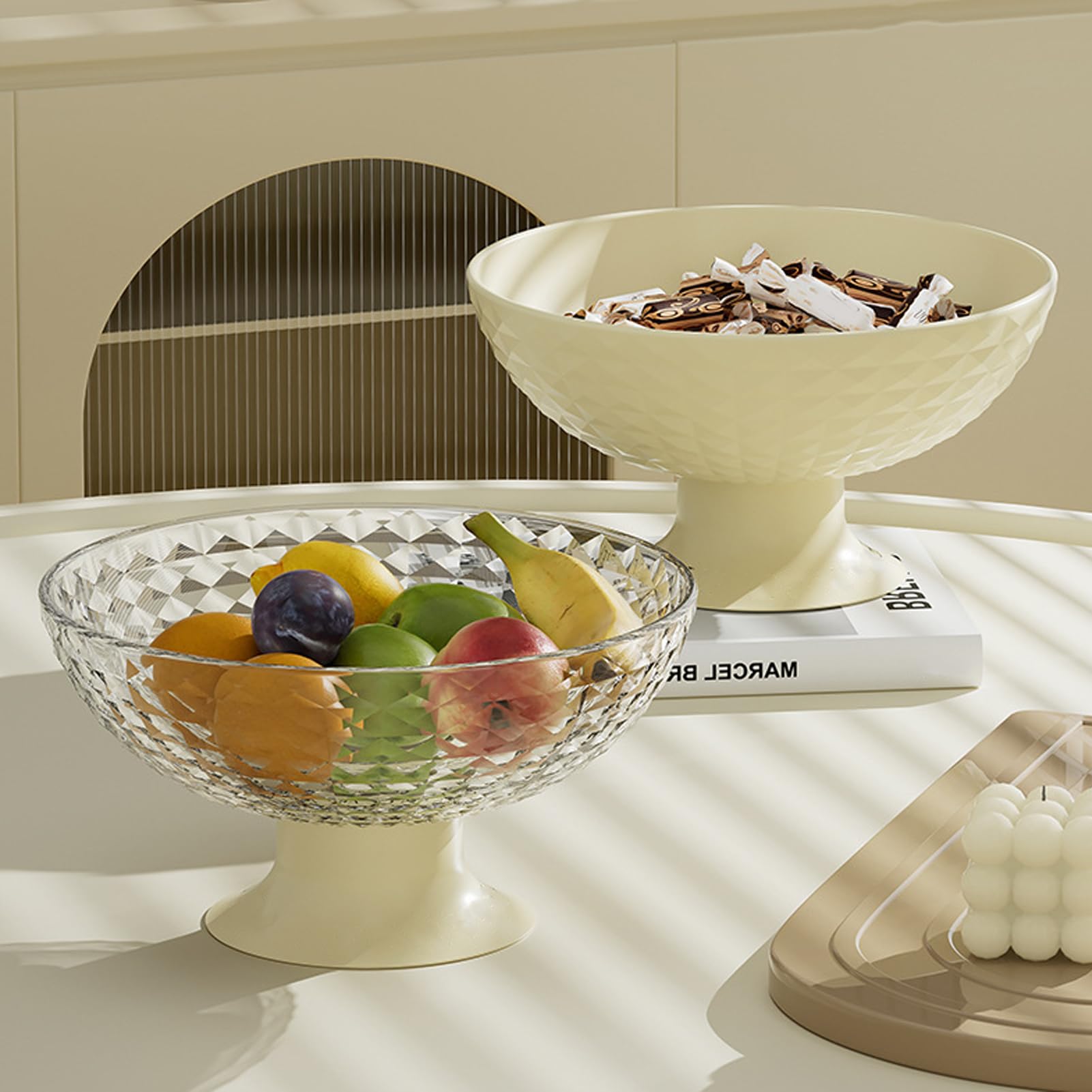 Ciotola Portafrutta Trasparente - Centrotavola Elegante Per Salotto E Cucina - Foto 6