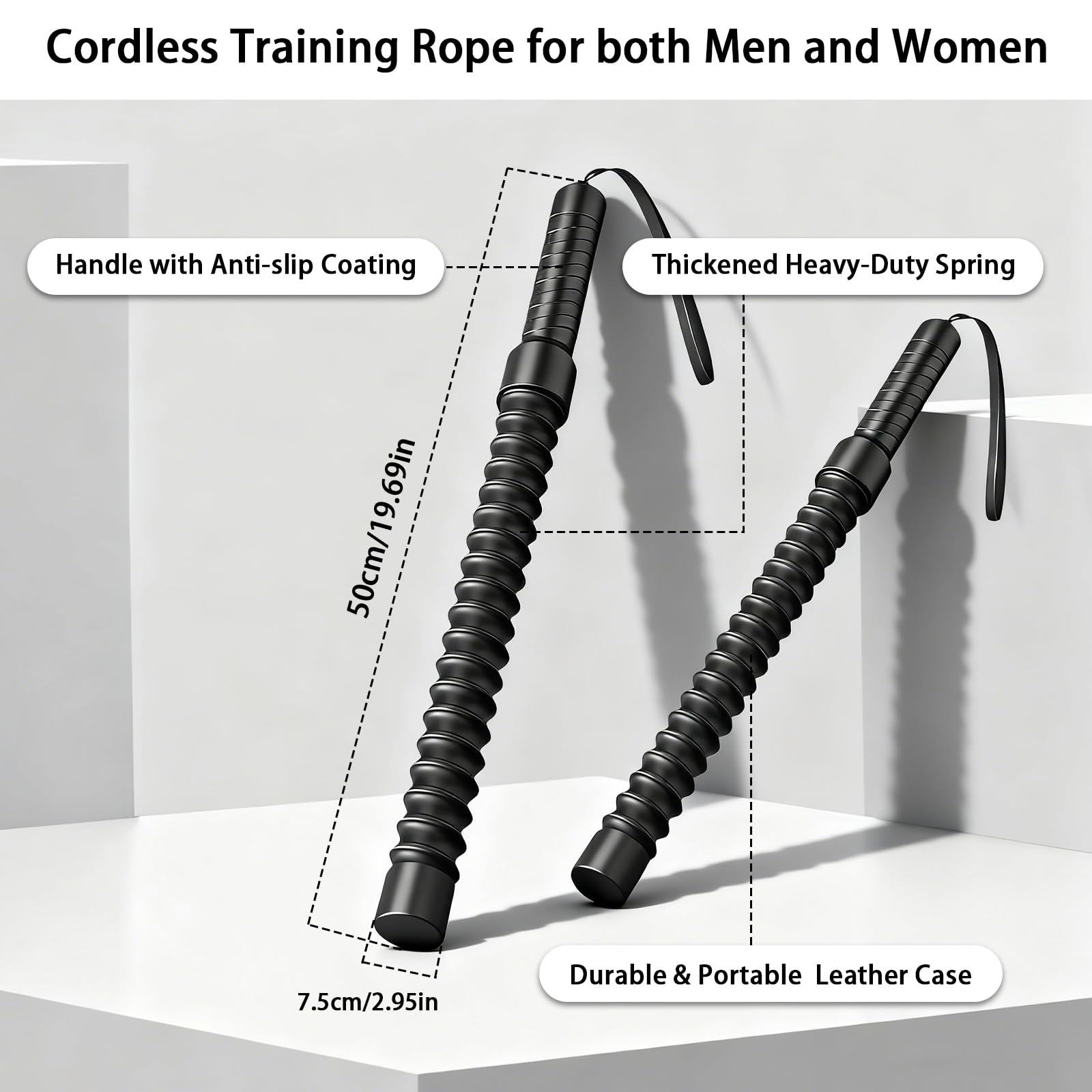 Corde de Battle Rope PONDÉRÉE sans corde longue, Corde d’entraînement portable haute résistance, idéale pour le renforcement musculaire et l’endurance, adaptée aux débutants et confirmés