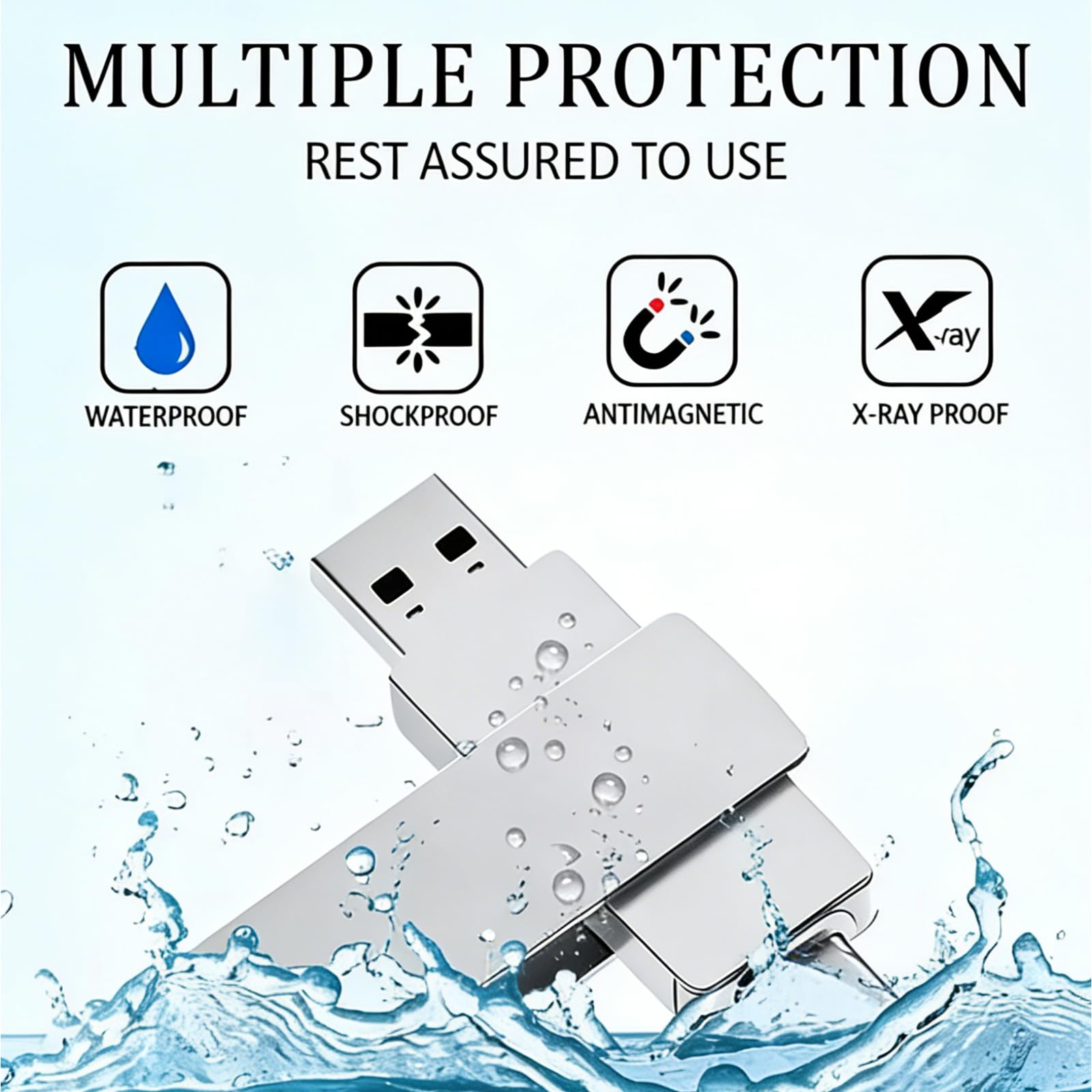 Pamięć USB Flash, 16GB/32GB/64GB/128GB/256GB USB 3.0, Interfejs USB 3.0 + Type-C, Szybki Odczyt I Zapis Danych, Do Komputerów I Telefonów Komórkowych Silver-256GB