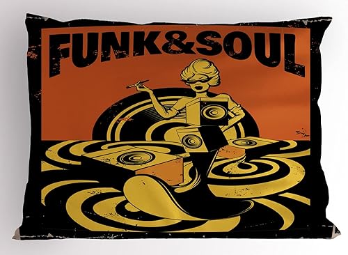 Miniatura 22 de Lunarable Synthwave - Juego de 2 fundas de almohada, estilo retro de los años 80 con estampado de palmeras y sol a rayas, similar al vaporwave,