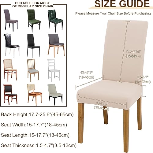 Miniatura 4 de Juego de 6 fundas para sillas de comedor, fundas elásticas para sillas de cocina, desmontables y lavables, fundas protectoras para sillas Parsons,