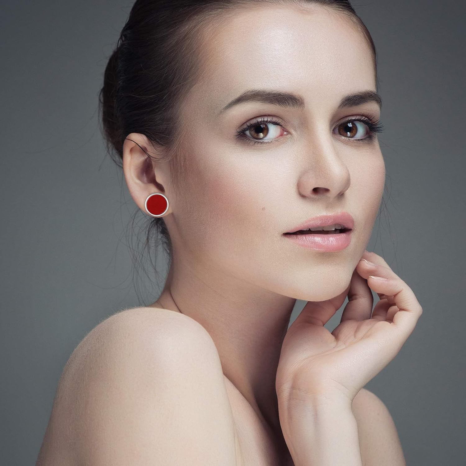 20 Pairs Colorful Round Druzy Stud Earrings for Women Faux Leather Stud Earrings Bulk Stainless Steel Boho Pierced Jewelry - Image 4