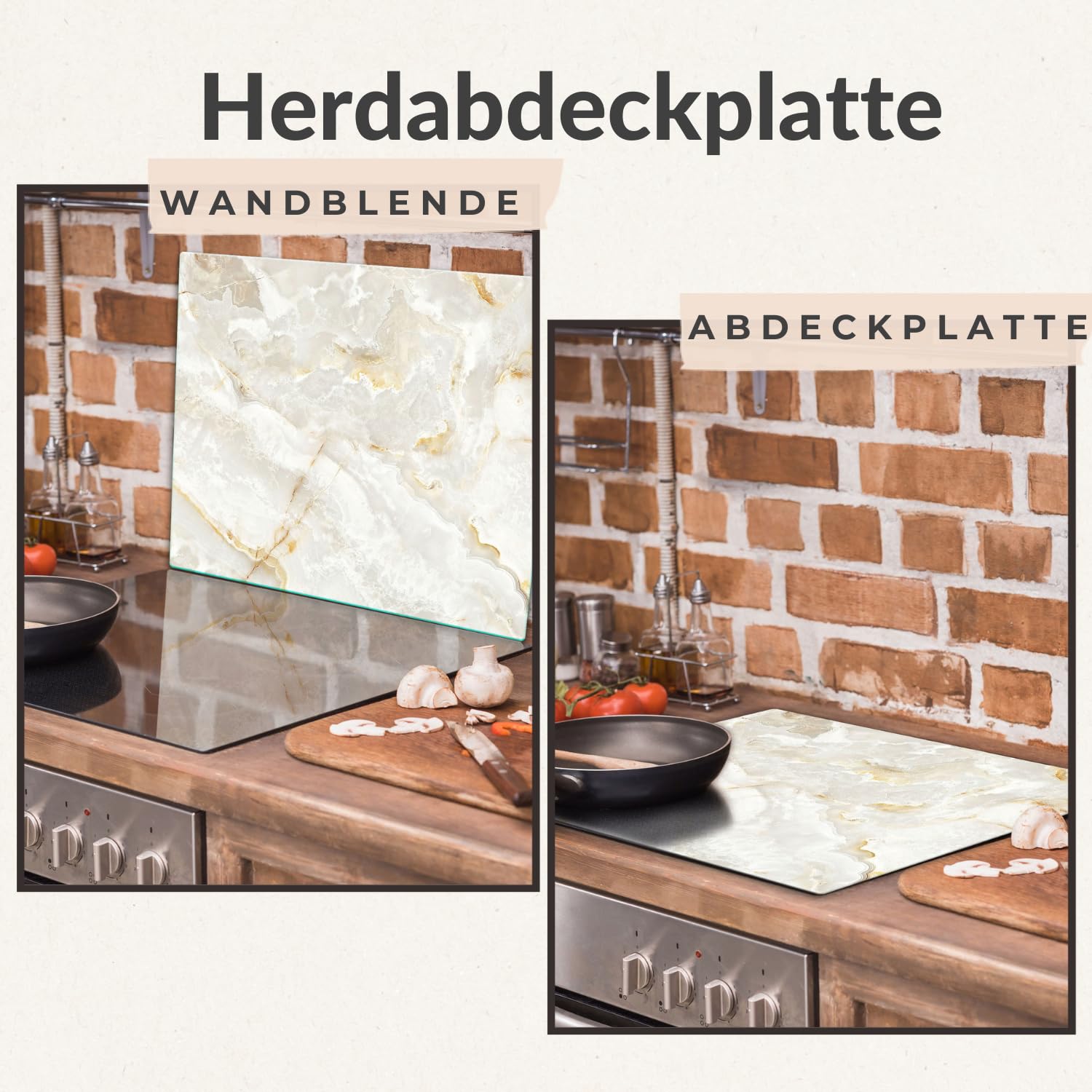 TMK ArtDeko – Placa Protectora Vitrocerámica 1 Pieza 60x52 cm – Cubre Placa de Inducción de Cristal Templado 4 mm – Tabla de Cocina de Vidrio Multifuncional y Protector Antisalpicaduras