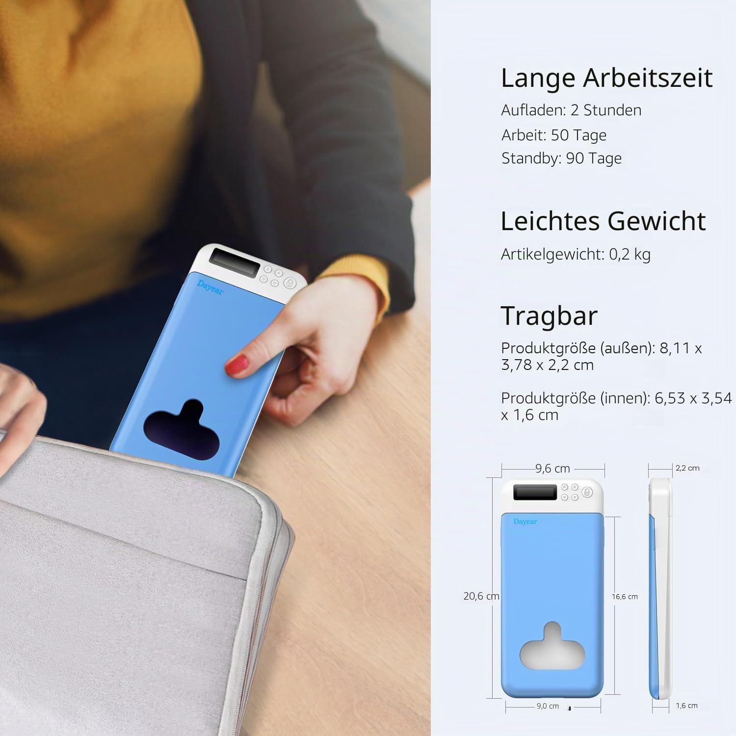 Handy Gefängnis, Dayear Handy Safe Box Verschließbare Box Mit Schloss für Android/iPhone (Max 6,7 Zoll) um Kindern/Schülern/Selbstkontrolle (Blau)