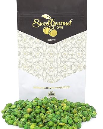 SweetGourmet Green Peas Gluten-Free Healthy Snack, 1-Pound Resealable Bag, Air-Fried Crunchy and Lightly Sea Salted