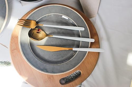 Miniatura 5 de Juego de 4 platos de ensalada de melamina para interiores y exteriores y uso diario, irrompibles, ligeros, aptos para lavavajillas, sin BPA (8.77