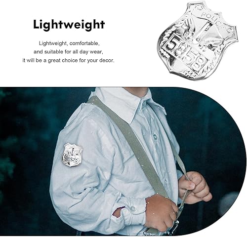 Miniatura 8 de Abaodam Insignia de policía de plástico para niños, accesorios de disfraz de policía para Halloween, disfraz de policía, juego de rol, accesorios de